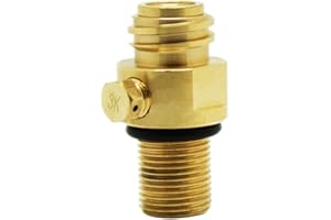 Hemoton Co2 Cylinder Refill Adapter Replacement Valve Co2 Tank Brass for Soda Stream Thread M18x1.5 TR21.4 Golden