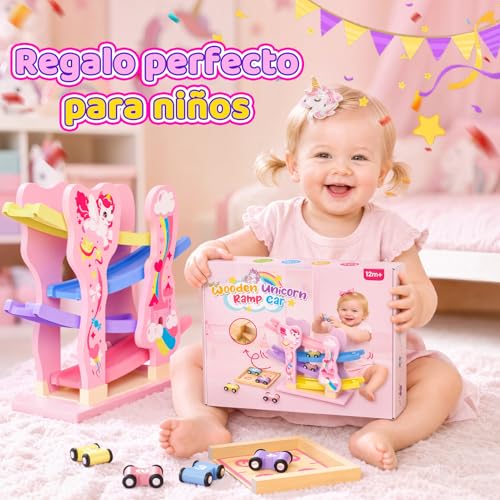 Toyzey Unicorn Montessori toys ages 1 2 3 years old car toy ball track