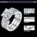 BONLAVIE Wedding Engagement Rings Bridal Set for Women 925 Sterling Silver CZ Past Present Future