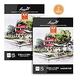Black Sketch Pad, L'émouchet Sketch Book, Durable Sketch Pad para dibujar, 60 ho