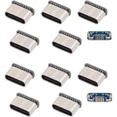 chenyang 10 Pack USB C DIY Connector,Micro USB 5Pin to USB C Female Socket Port Repair Replacement Solder Adapter with Standard Pinout/Reversible Pinout