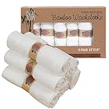 Baby Bath Washcloths 6 ULTRA SOFT, 100% Natural Bamboo Towels, No-Dyes, Perfect Gift for Sensitive Baby Skin, 6 Pack 10