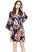 5 Floral Satin Bridesmaids Robe Navy & White Wedding Bride by Endless Envy