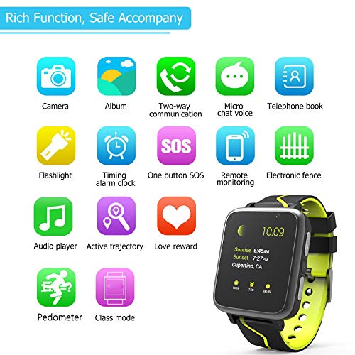 Kids Smart Watch with MP3 Player, Student Music Smartwatch Phone with 2 Way Calls LBS Tracker Camera SOS Flashlight Alarm Clock Sport Wristband Birthday Gifts Watches Compatible with Android iOS