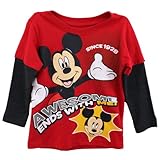 Mickey Mouse Toddler Boys Shirt Awesome Ends With Me Tee Red