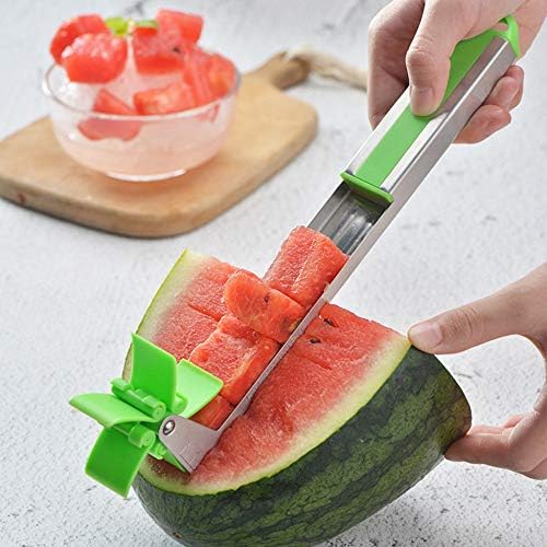 Windmill Watermelon Slicer Cutter Tongs Corer Fruit Melon Stainless Steel Tools NEW Watermelon Cut Refreshing Watermelon Cubes (1 pack)