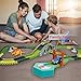 Klobroz Dinosaur Toys-208 Pieces Dinosaur Track Set-Best Gifts for 3 4 5 6 7 8 Year Old Boy, 192 PCS Flexible Tracks Playset & 2 Battery Powered Race Cars, 3 Dinosaurs
