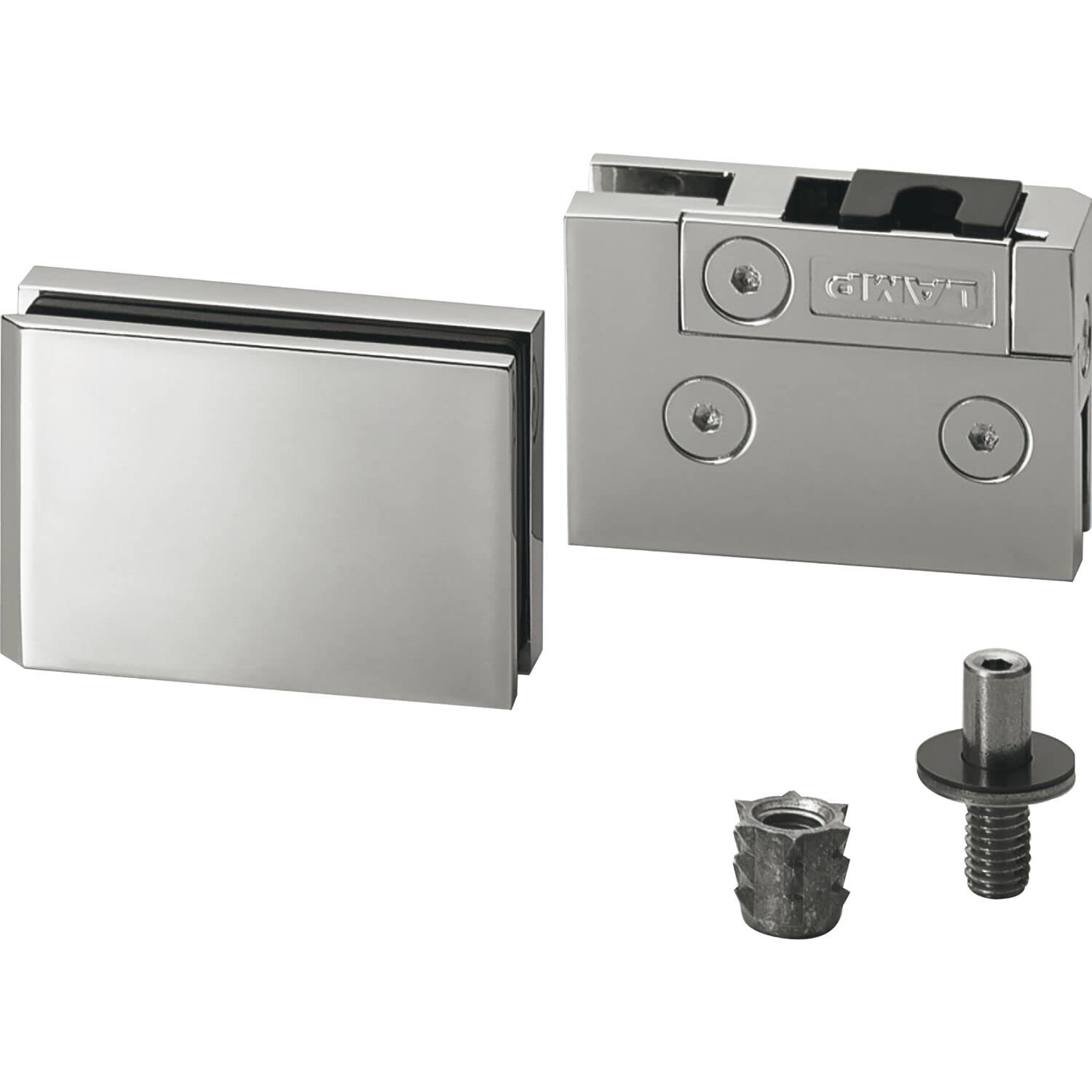 LAMP 170-037-123 Hinge for Glass/Acrylic Doors Zamak Black, Silber