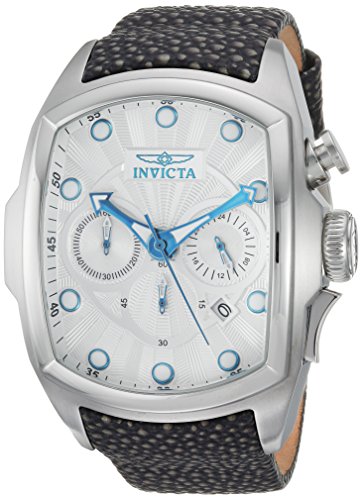 Invicta Men's Lupah Stainless Steel Automatic-self-Wind Watch with Leather Calfskin Strap, Black, 24 (Model: 24034