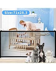 Magic Pet Gate Baby Gate,CHARMINER Upgrade Safety Dog Gate for Doorways Outdoor Indoor, Extra Wide Portable Adjustable Folding Mesh Dog Gate for Stair Easy to Install 70 inch