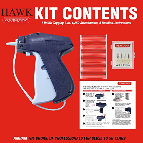 Amram Hawk Fine Tagging Gun Kit for Clothing Includes 1250 2 Inch Attachments and 5 Needles, for Fine Tagging Applications and Used by Industry Professionals - Thumbnail 3