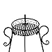 DAZONE 2 Tiers Metal Plant Stand Indoor Floor Wrought Iron Potted Flower Plant Stand Holder Rack 26 Inch Tall (Black)