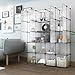 LANGRIA 20 Cubby Wardrobe Closet System Cube Organizer Plastic Storage Cubes Drawer Unit, DIY Modular Bookcase Cabinet with Translucent Design for Clothes, Shoes, Toys (White)