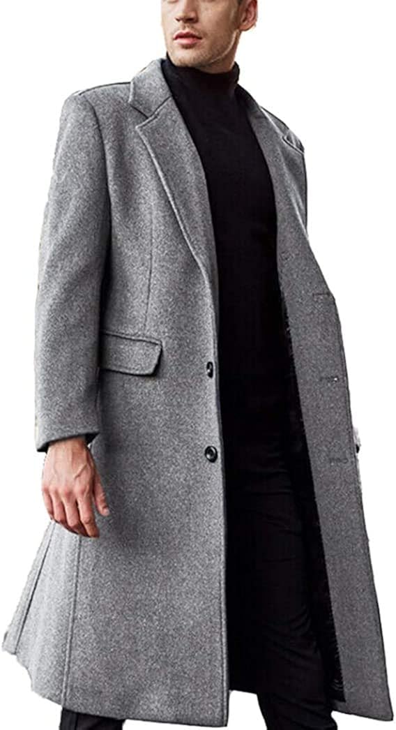Aelle Abrigo largo de lana para hombre, de PEA, gabardina de invierno