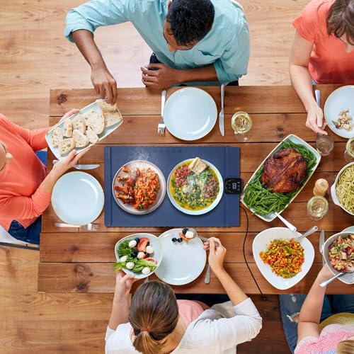 ACRILYX Food Warming Mat for Food - Electric Warming Tray for Buffets & Parties, Rollable Silicone Heating Mat, Warming Mat for Food with Adjustable Temperature, Auto Shut-Off, Portable & Foldable