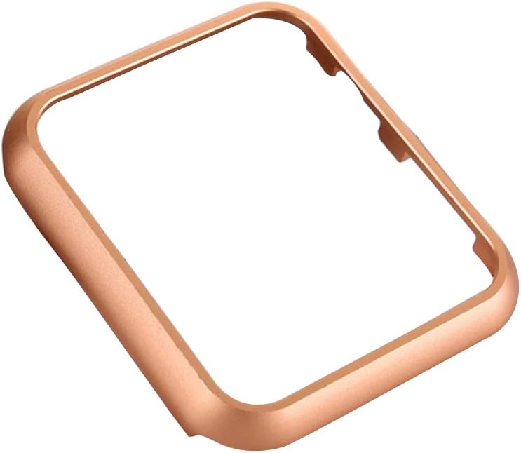 Compatible with Apple Watch Case 42mm, Aluminum Protective Shell Frame Cover Compatible for iWatch Series 3, Series 2, Series 1, Sport (42mm-Rose Gold)