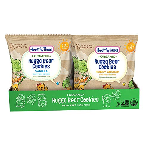 Healthy Times Organic Hugga Bear Snack Pack Cookies for Kids, Vanilla & Honey Graham Variety Pack | For Toddlers, 12 Months and Older | 1 Oz. Bag, 24 Count