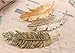 OPCC 6pcs Leaves Hair Accessories Headwear , Leaf Design Punk Women Girl Hair Clip Pin Claw Barrettes Accessories (Gold, silver & bronze)