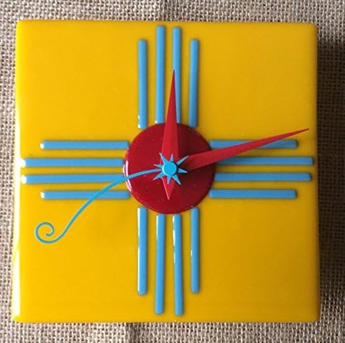 Zuni Sun Fused Glass Wall Clock