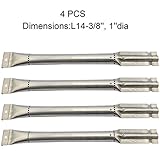 15491 (4 Pack) Replacement Stainless Steel Burner for Charbroil, Grill Master, Kenmore, Kirkland, Kmart, Master Chef, Members Mark, Nexgrill, Sams, Thermos & Uberhaus Gas Grill Models