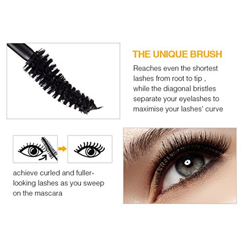 SunniMix Makeup Waterproof Mascara Black Eyelash Thick Lash Extension Curved Brush - 10g - Thumbnail 7