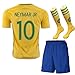Barcelona Kids Jersey Home Kit Football Soccer Yellow Jersey Shorts & Socks & Free Face Cloth Set Team Suit Kids Youth Sizes (NEYMAR 10, 11-12 years)