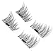 New Dual Magnetic False Eyelashes - 1 Pairs (4 Pieces) Ultra Thin 3D Fiber Reusable Best Fake Lashes Extension for Natural, Perfect for Deep Set Eyes & Round Eyes