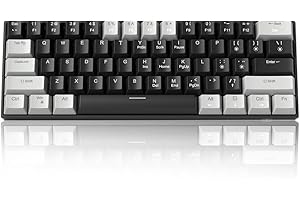 60 Percent Mechanical Gaming Keyboard, Gray&Black Mixed Color Keycaps Gaming Keyboards with Red Switches, Detachable Type-C C