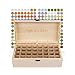 Onepure 32 Slot Essential Oil Storage Box Wooden Oil Case Organizer Holder with Free EO Label Removable Tray for 5ml 10ml 15ml, or Larger 100ml 118ml 120ml Bottles