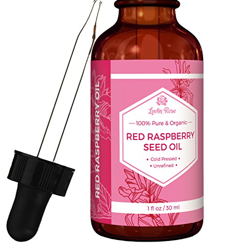 Red Raspberry Seed Oil by Leven Rose - 100% Organic, Natural for Face, Hands, Scars, and Breakouts - 1 oz