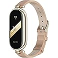 MIJOBS Strap for Xiaomi Mi Band 8 /Mi Band 9 Genuine Leather Replacement Straps for Mi Fit Band 9/8 Breathable SmartWatch Straps Wristband Bracelet