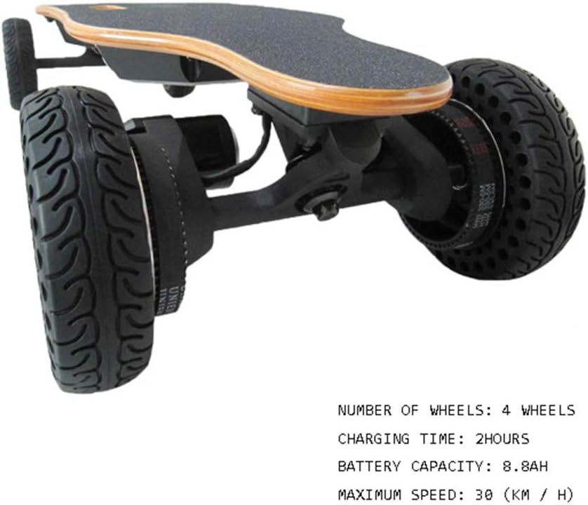 WZHESS Electric Skateboard Longboard for Kids Teens, 1800W Motor, Maple Off-Road Four-Wheel Electric Scooter Wireless Remote Control Intelligent Scooter