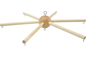 Mobile Hanger for Crib, Natural Wooden DIY Mobile Kit, Bell Wind Chimes Hanger for Baby Home Wall Hanging Balcony..