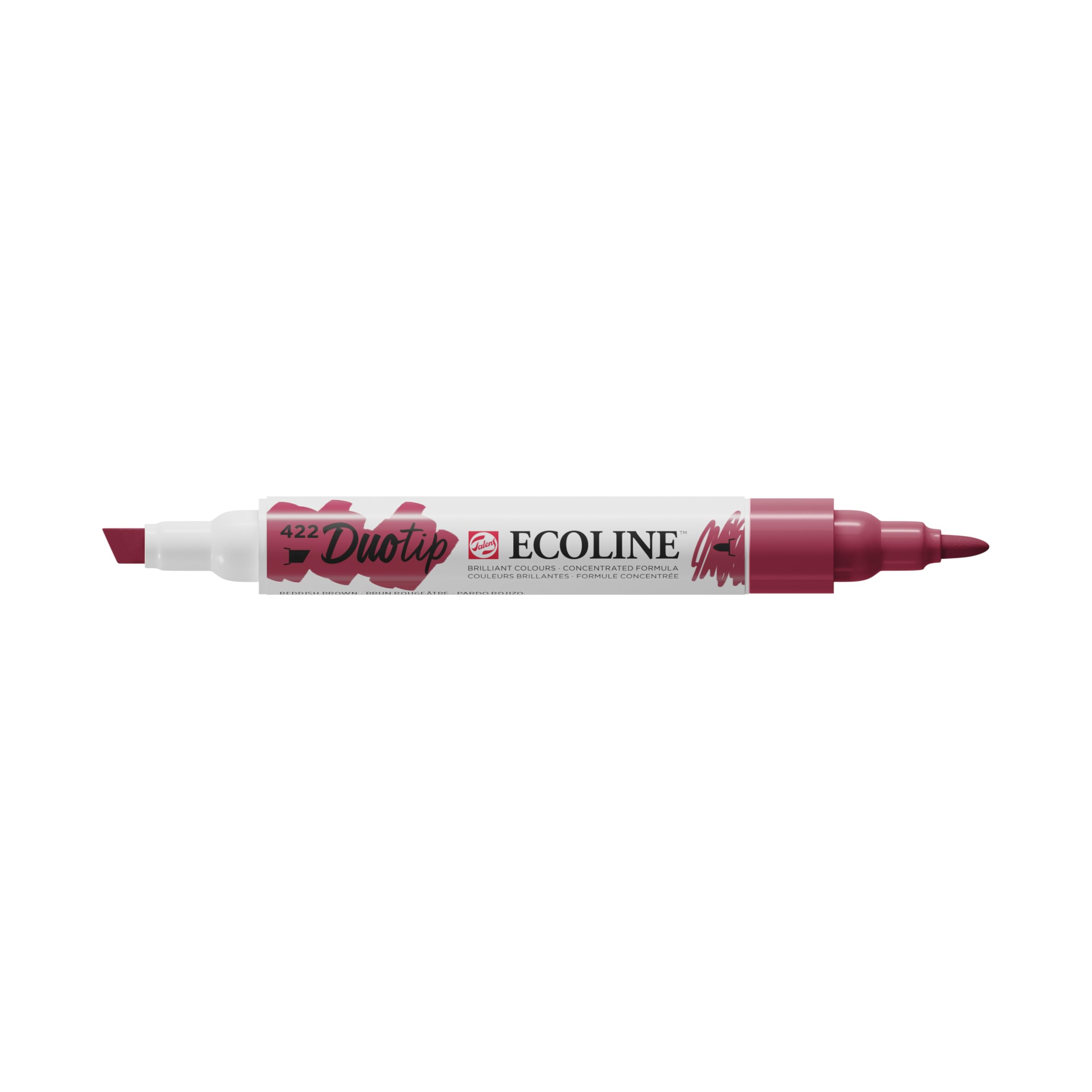 Ecoline Duotip Marker - Reddish Brown 422 - Dual Tip Watercolor Pen - Fine and Broad Nibs - Ideal for Drawing & Illustration - Brilliant Dye-Based Colours