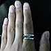 Topick Men's Fashion Black Stainless Steel Wide 8mm Spinner Chain Shaped Ring
