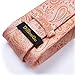 DiBanGu Paisley Ties for Men Silk Necktie and Pocket Square Cufflinks Tie Clip Set Woven Classic Mens Tie for Wedding Party, Coral Orange