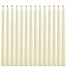 Light In The Dark Ivory Taper Candles - Set of 14 Dripless Candles - 12 inch Tall, 3/4 inch Thick - 10 Hour Clean Burning