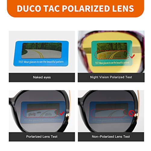 Duco Oversized Night Driving Glasses Antiglare Eyewear Classic