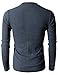 H2H Men's Classic Midweight Waffle Henley Top HEATHERNAVY US L/Asia XL (KMTTL062)