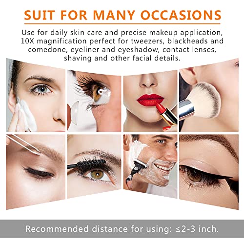 USB 10X Magnifying LED Lighted Makeup Mirror Vanity Mirror with Lights with Powerful Suction Cup