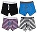Trimfit 4-Pack Boys Boxer Briefs (Pack of 4, Blue/Orange/Grey/Black, Large / 8-10