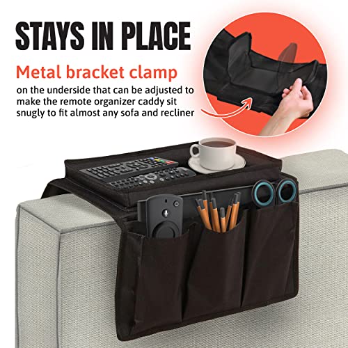 Armchair Caddy, TV Remote Control Holder for Couch Arms 5 to 6 Inches