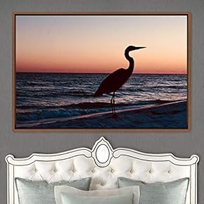 signwin Framed Canvas Wall Art Bird on The...