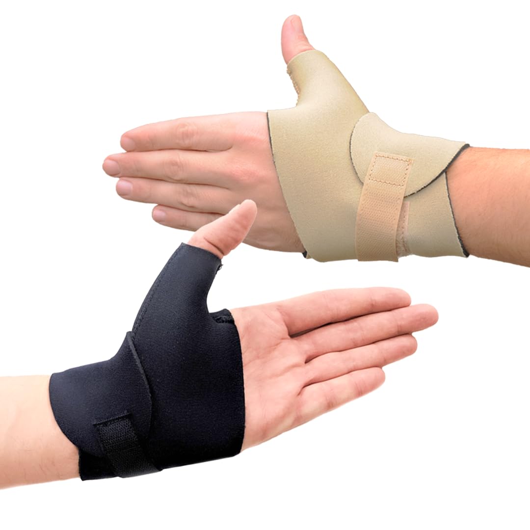 Express Orthopaedic® - Medically Approved Neoprene Wrist & Thumb Support Wrap - Bilateral (Beige, LARGE - Wrist Circ:19-21cm)