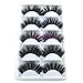 5 Pairs/Box 3D Real Mink False Eyelashes LASGOOS 100% Siberian Mink Fur Luxurious Soft Cross Thick Very Long Fluffy Party Dance Fake Eye Lashes SK02