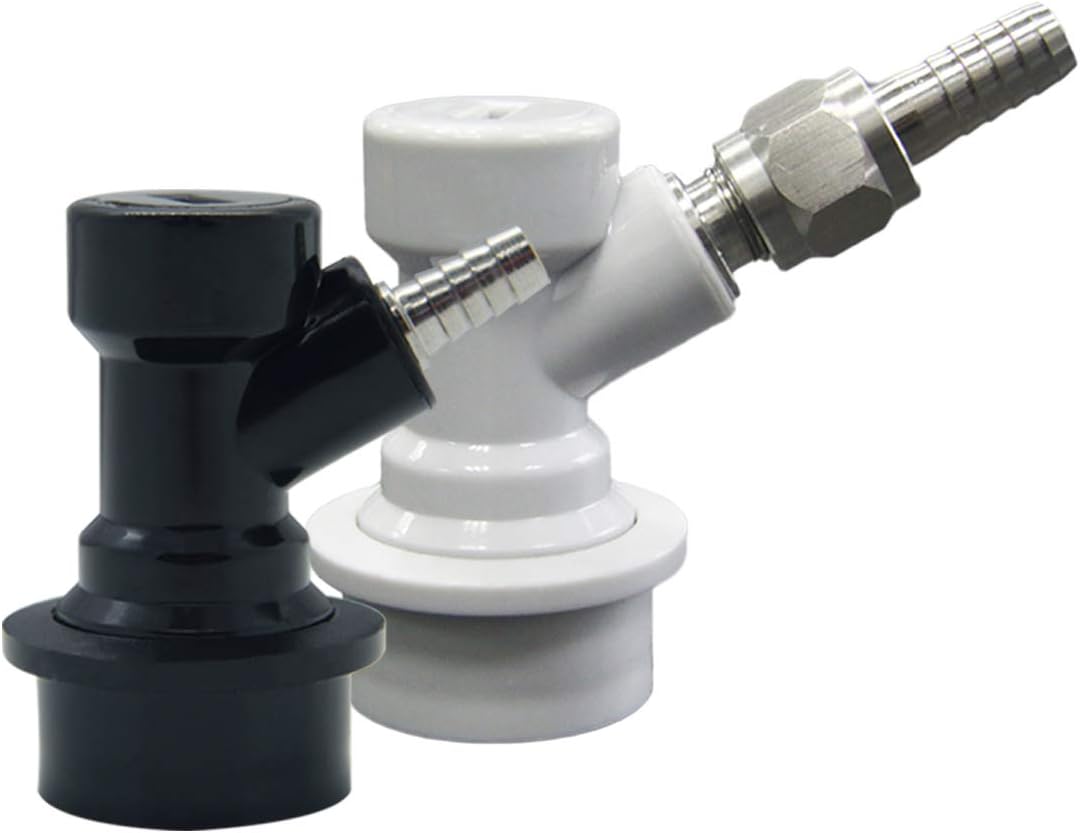 Ball Lock Gas &Liquid Cornelius Keg Fitting Disconnect Complete Set with 1/4 Liquid Barb,5/16 Swivel Nuts Gas