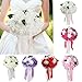Vlovelife Wedding Bouquet for Bride, 8'' x 8'' x 11'' Red Artificial Flower for Wedding, Artificial Foam Rose Flower, Handmade Bouquet for Bridesmaids