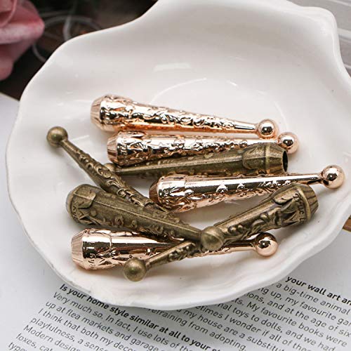JETEHO 8 PCS Bolo Tie Tips Replacement End Caps for Cord or Leather, Antique Bronze & Gold