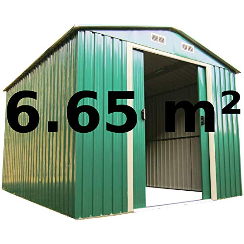 Gartenhaus Geräteschuppen 6,65m² 2,57x2,59m aus verzinktem Stahlblech Metall grün von AS-S – Bild 3