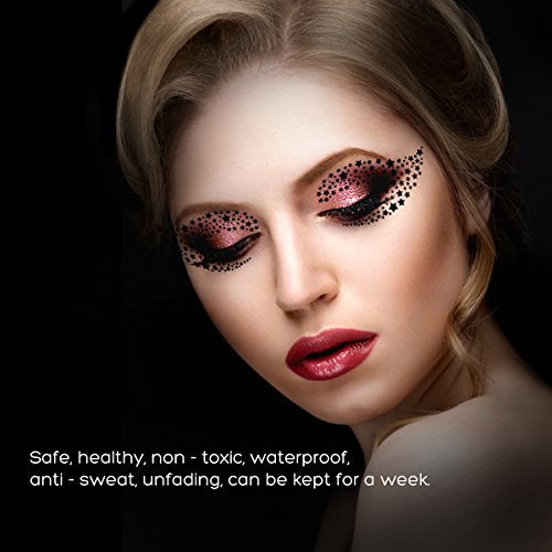 Temporary Eye Tattoo, ETEREAUTY 18 Pairs Eye Tattoo Stickers with Waterproof Eyeshadow and